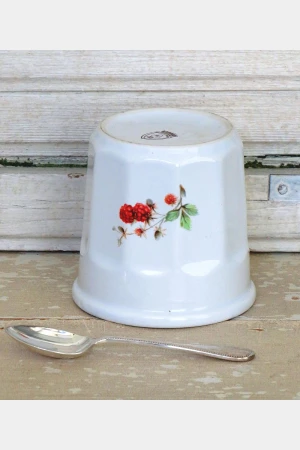 Franse vintage confiturepot (Revol) met verzilverde lepel