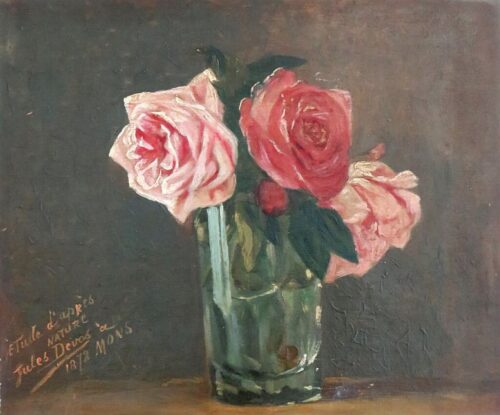 Antiek schilderij "Etude d'après Nature"1878