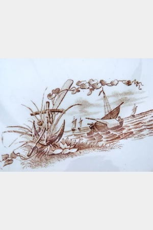 Antiek Frans bord Terre de Fer "Marine"1