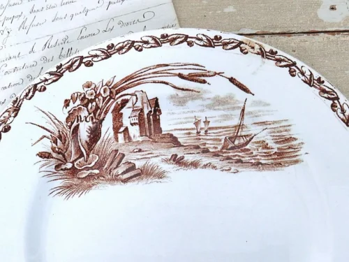 Antiek Frans bord Terre de Fer "Marine"2