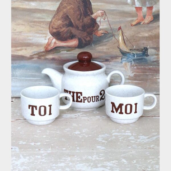 Franse vintage theeset “The pour 2 / Toi & Moi