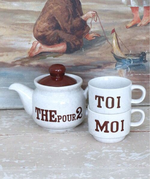 Franse vintage theeset “The pour 2 / Toi & Moi
