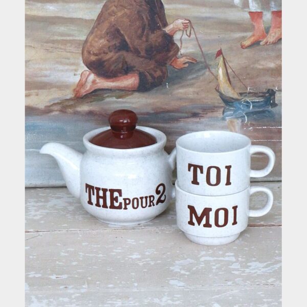 Franse vintage theeset “The pour 2 / Toi & Moi
