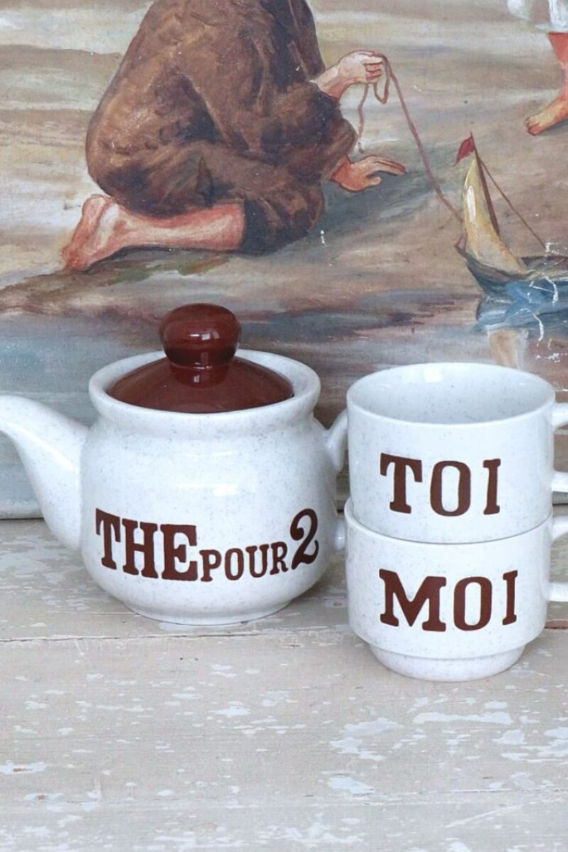 Franse vintage theeset “The pour 2 / Toi & Moi
