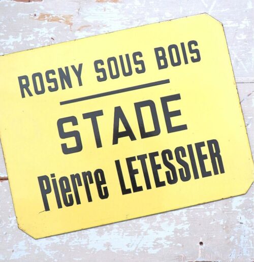 Oud emaille busbord Parijs naar  Rosny sous Bois "Stade Pierre Letessier"