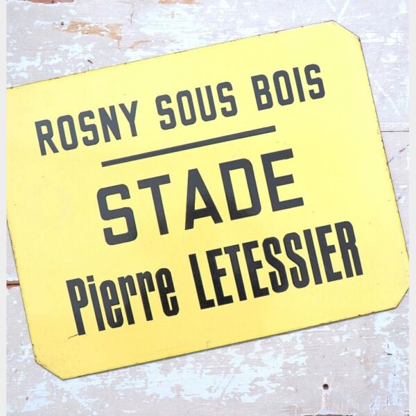 Oud emaille busbord Parijs naar  Rosny sous Bois "Stade Pierre Letessier"