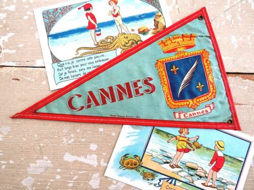 Frans Souvenir - vlaggetje Cannes, jaren 50