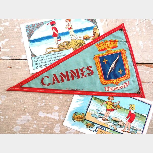 Frans Souvenir - vlaggetje Cannes, jaren 50