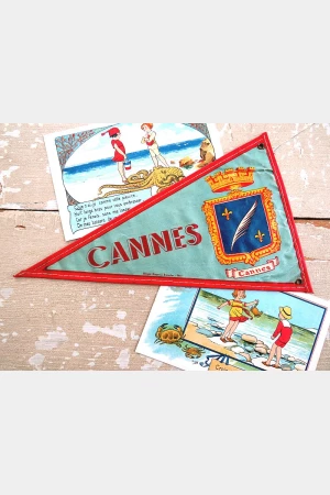 Frans Souvenir - vlaggetje Cannes, jaren 50