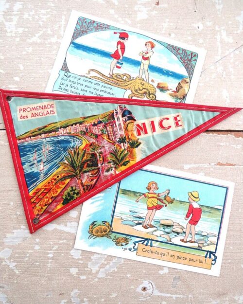 Frans Souvenir - vlaggetje Nice, jaren 50