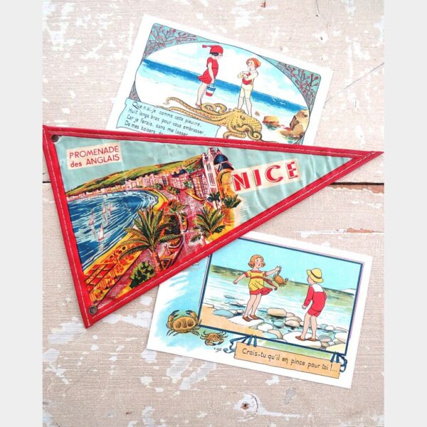 Frans Souvenir - vlaggetje Nice, jaren 50
