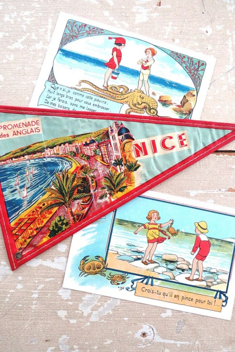 Frans Souvenir - vlaggetje Nice, jaren 50