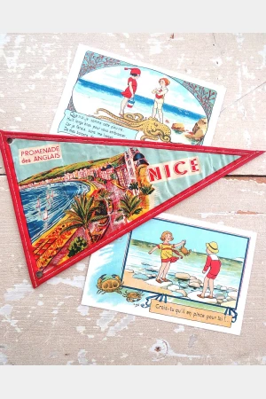 Frans Souvenir - vlaggetje Nice, jaren 50