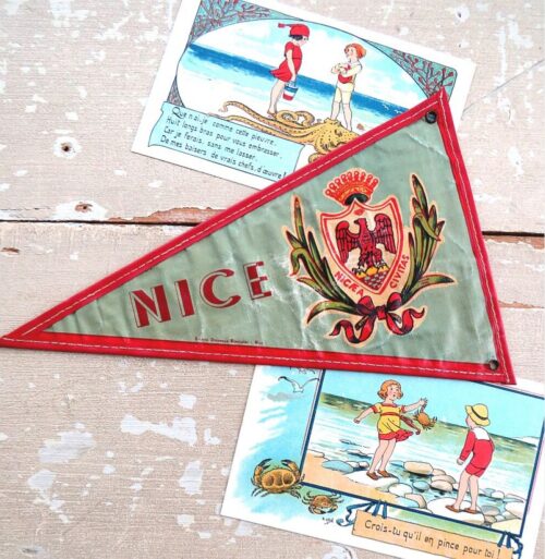 Frans Souvenir - vlaggetje Nice, jaren 50