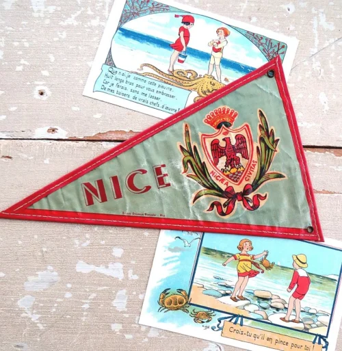 Frans Souvenir - vlaggetje Nice, jaren 50