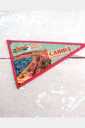 Frans Souvenir - vlaggetje Cannes, jaren 50