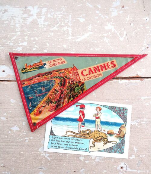 Frans Souvenir - vlaggetje Cannes, jaren 50