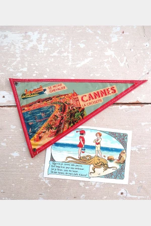 Frans Souvenir - vlaggetje Cannes, jaren 50