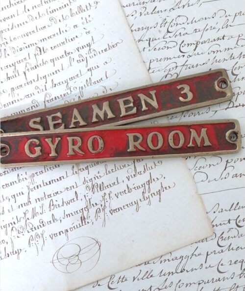 Antiek Engels maritiembordje  "GYRO ROOM"