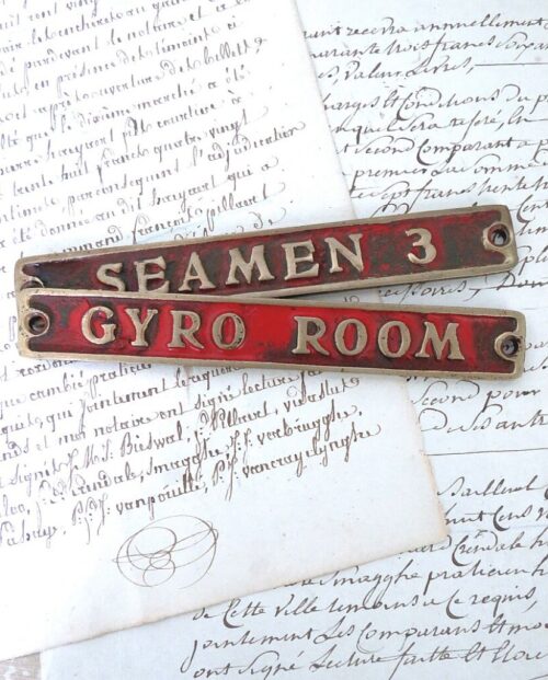 Antiek Engels maritiembordje  "GYRO ROOM"