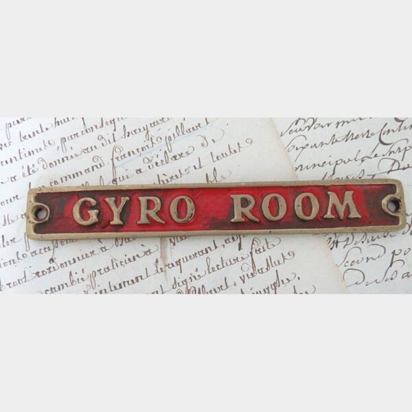 Antiek Engels maritiembordje "GYRO ROOM"