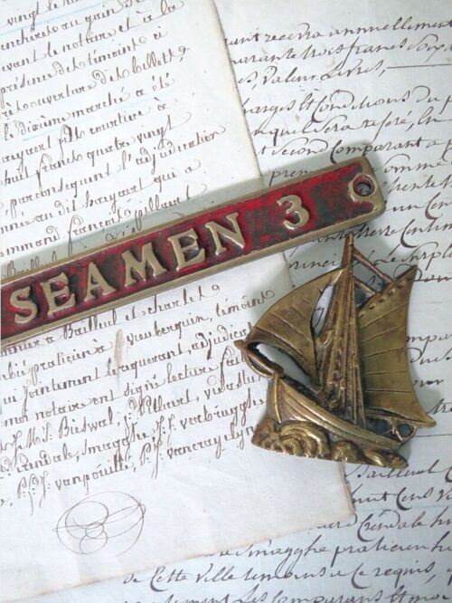 Antiek Engels maritiembordje  "SEAMEN 3"