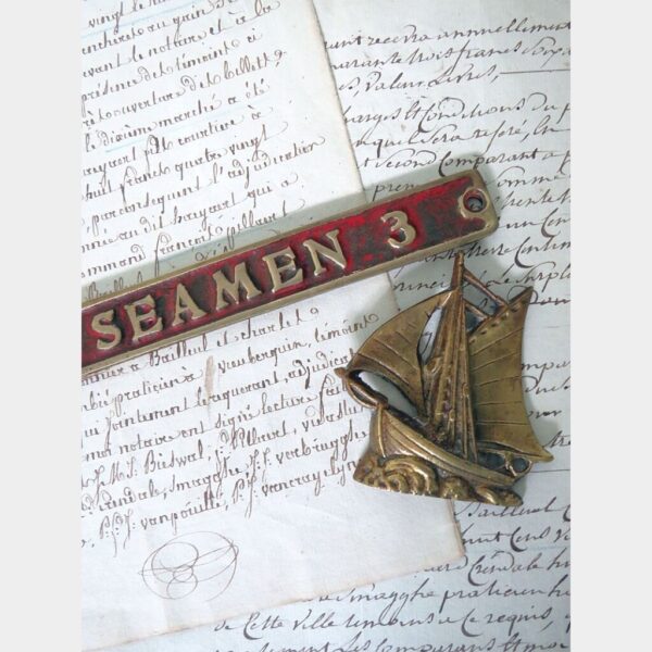Antiek Engels maritiembordje "SEAMEN 3"