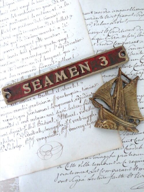 Antiek Engels maritiembordje  "SEAMEN 3"