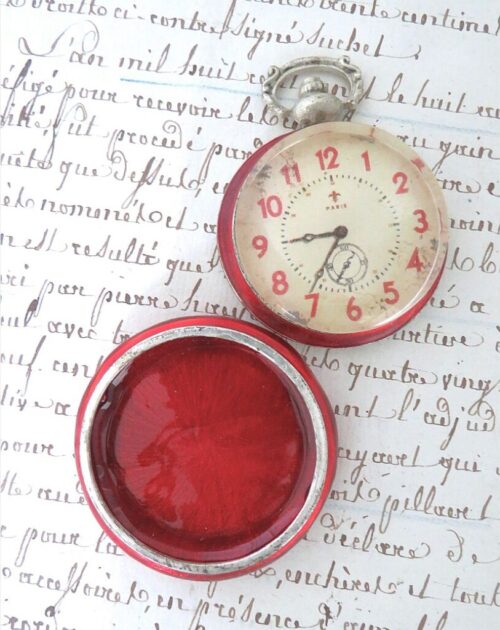 Oud/ antiek Frans doosje "Montre de Poche"