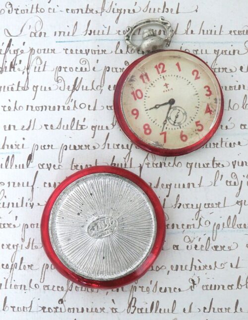 Oud/ antiek Frans doosje "Montre de Poche"