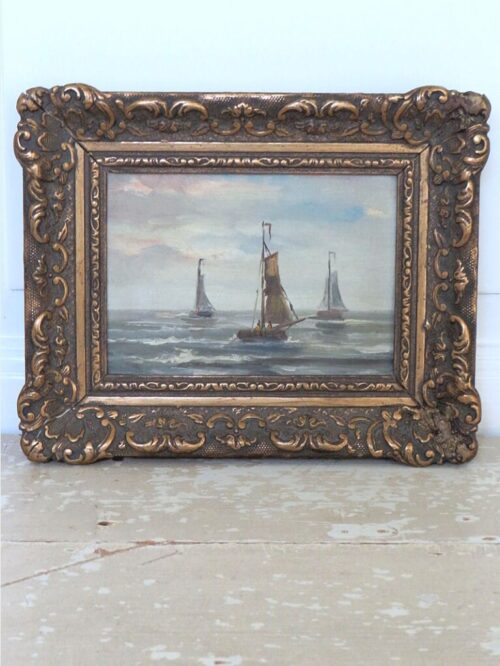 Oud schilderij "Zeilboten"