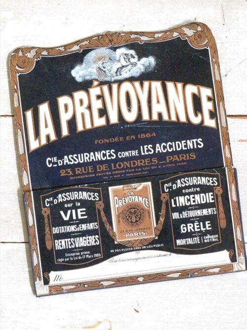 Franse antieke reclameplaat  "La Prévoyance" Paris
