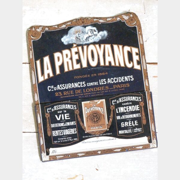 Franse antieke reclameplaat “La Prévoyance” Paris