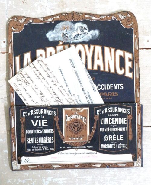 Franse antieke reclameplaat  "La Prévoyance" Paris