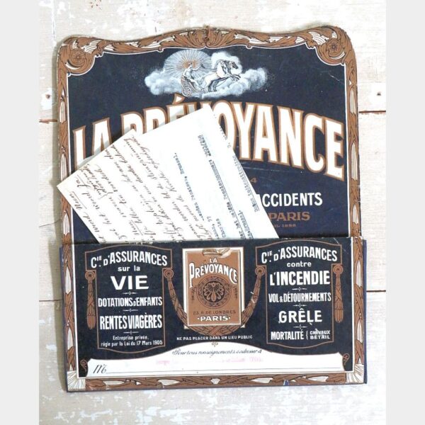 Franse antieke reclameplaat  "La Prévoyance" Paris
