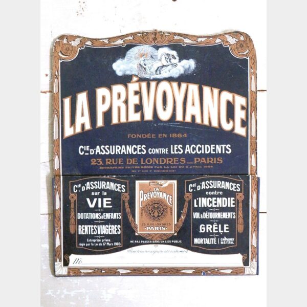 Franse antieke reclameplaat  "La Prévoyance" Paris
