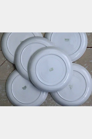 Set ( 6 stuks) dinerborden Boch Freres Keralux -blauw
