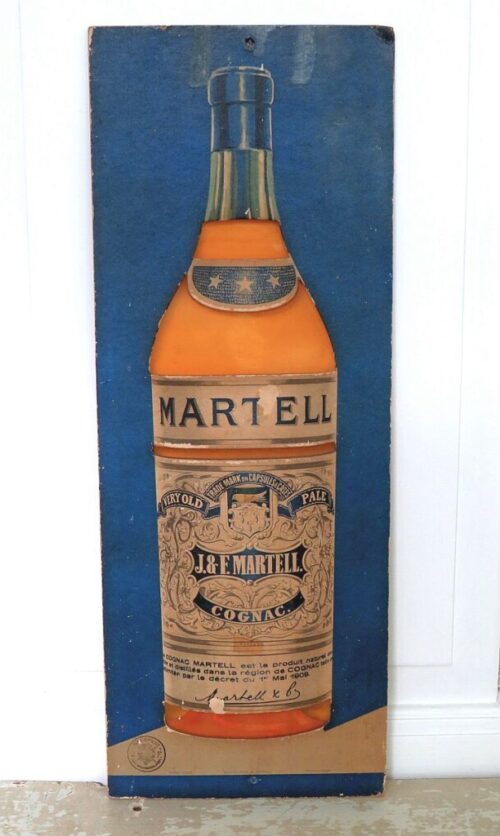 Oud Frans reclamebord" Martell Cognac"