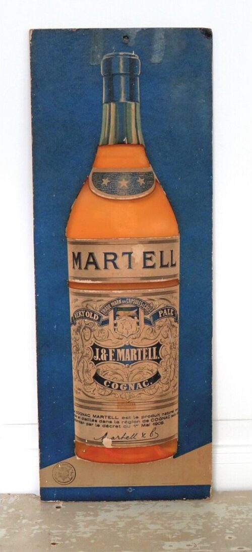 Oud Frans reclamebord" Martell Cognac"