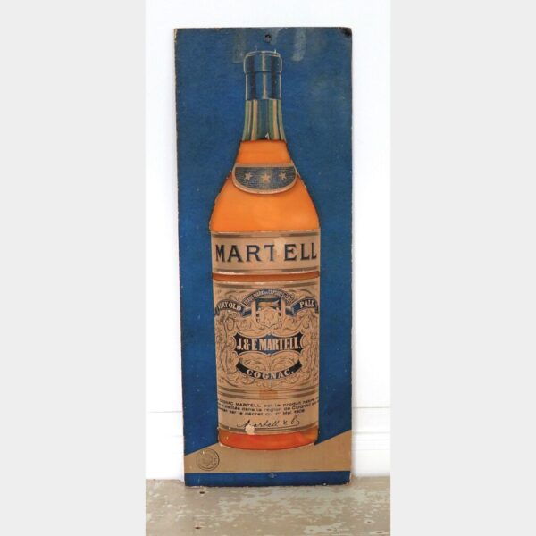 Oud Frans reclamebord" Martell Cognac"