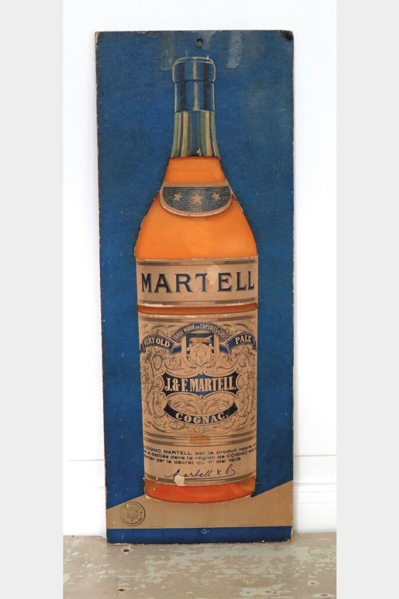 Oud Frans reclamebord" Martell Cognac"