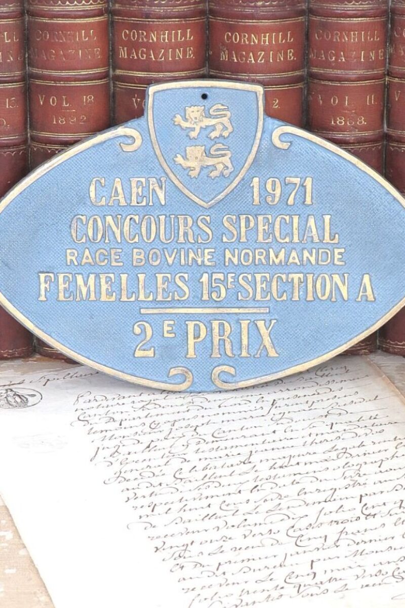 Frans metalen prijzenbordje/ plaquette " Caen 1971 - Concours Special"