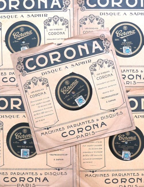 Oude Franse grammofoonplaat Corona Paris