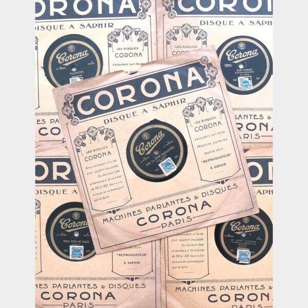 Oude Franse grammofoonplaat Corona Paris