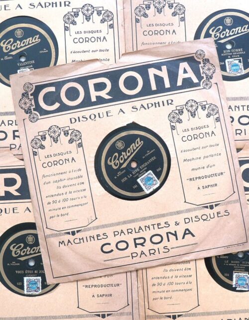 Oude Franse grammofoonplaat Corona Paris