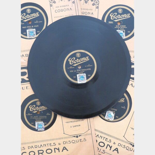 Oude Franse grammofoonplaat Corona Paris