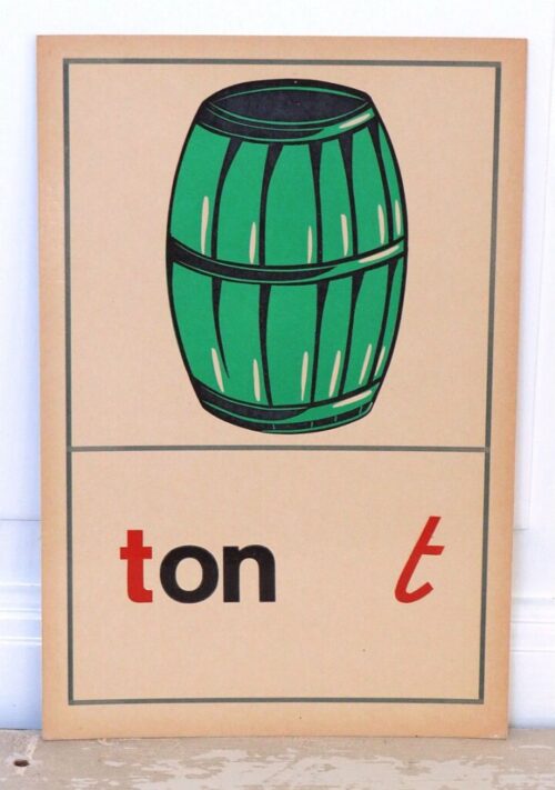 Oude schoolplaat / taalkaart “Ton”