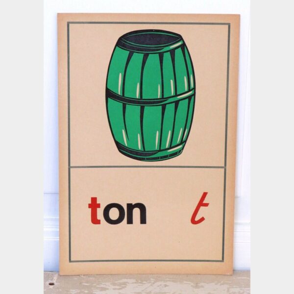 Oude schoolplaat / taalkaart “Ton”