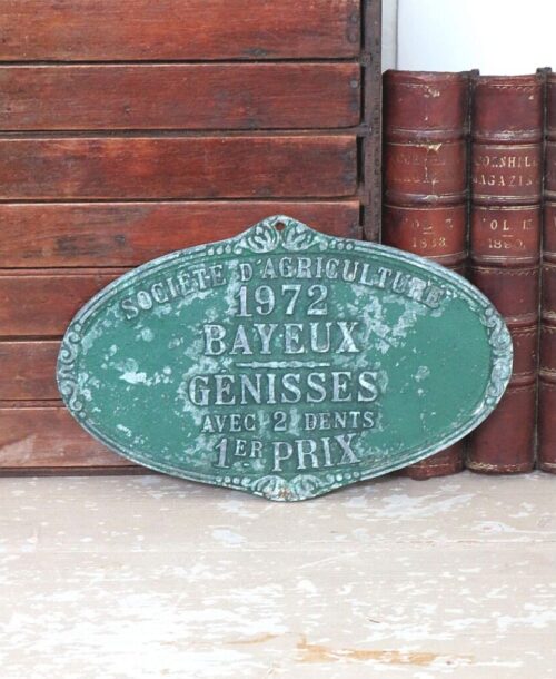 Frans vintage prijzenbordje/ plaquette  "Bayeux 1972"