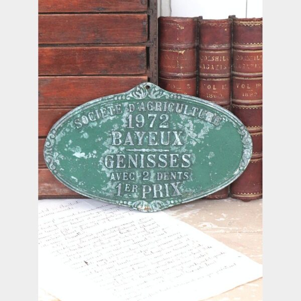 Frans vintage prijzenbordje/ plaquette  "Bayeux 1972"